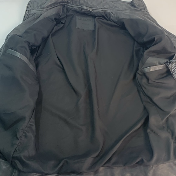 Men’s All Saints Astoria buttery soft lamb leather jacket size medium - Picture 10 of 16